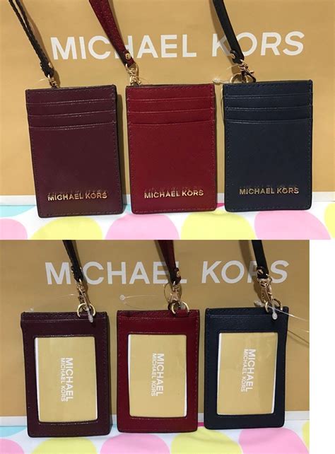 michael kors id holder lanyard|michael kors badge holder.